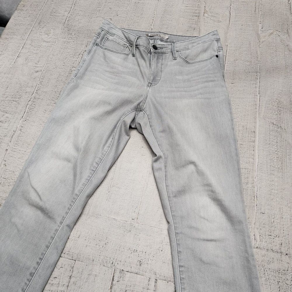 Athleta Sculptek Jeans‎ Women's Size 6 Skinny Ankle Gray Stretch Denim Mid Rise